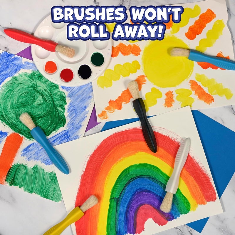 READY 2 LEARN - CE-6675 Triangle Grip Paint Brushes - Set of 6 - 18m+ - Easy to Grip Paint Brushes for 2, 3 and 4 Year Olds - Encourage Writing Grip - Image 4